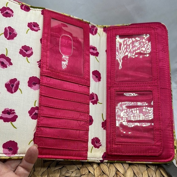 Vera Bradley Floral Pink and Green Women's Wallet - Picture 5 of 5
